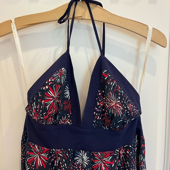 Sail to Sable Halter Fireworks Silk Maxi Dress Women’s Size Medium M EUC - Picture 3 of 7